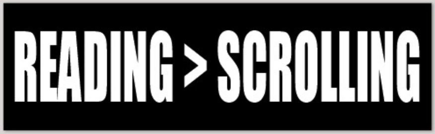Reading > Scrolling bumper sticker